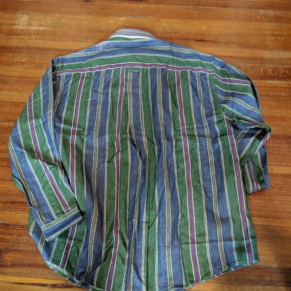 Navy Blue striped flannel shirt NWT - Picture 4 of 5